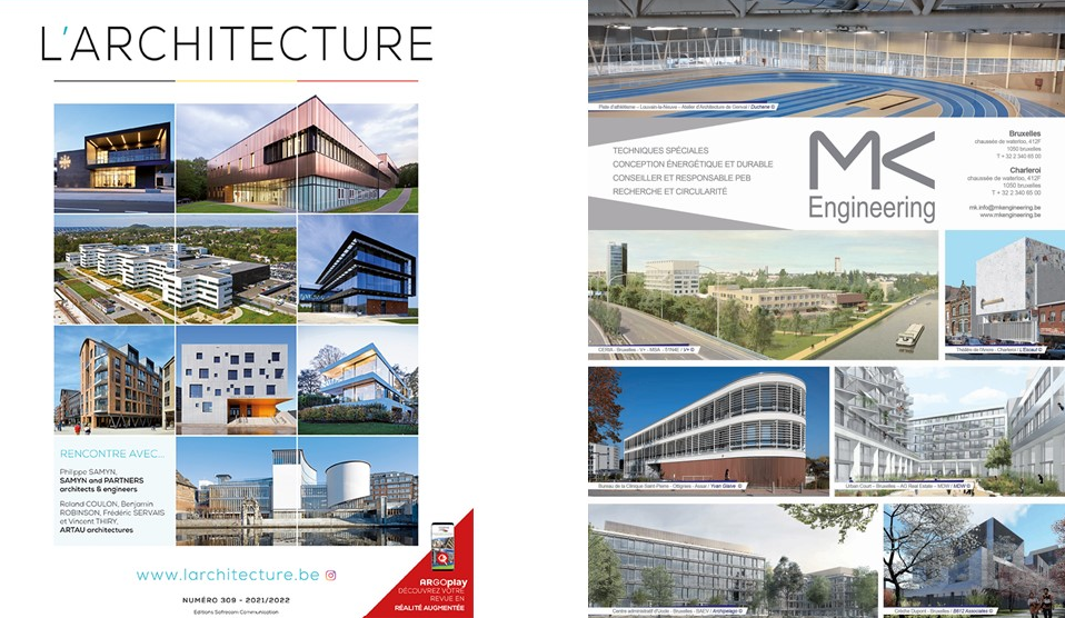 MK Engineering présent dans la dernière édition belge de la revue « L’Architecture »